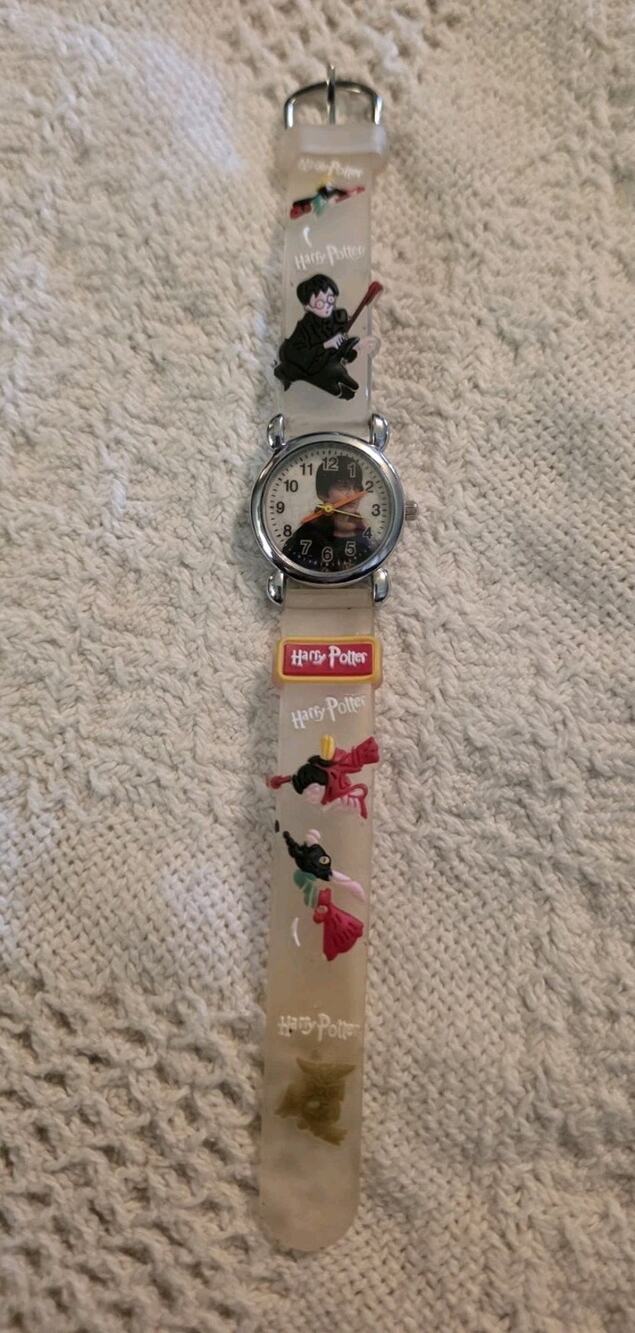 Harry Potter Watch Clear White Band Water Resistant Stainless Steel 7"
